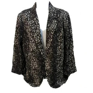 Belle by Kim Gravel Women's Stretch Leopard Blazer